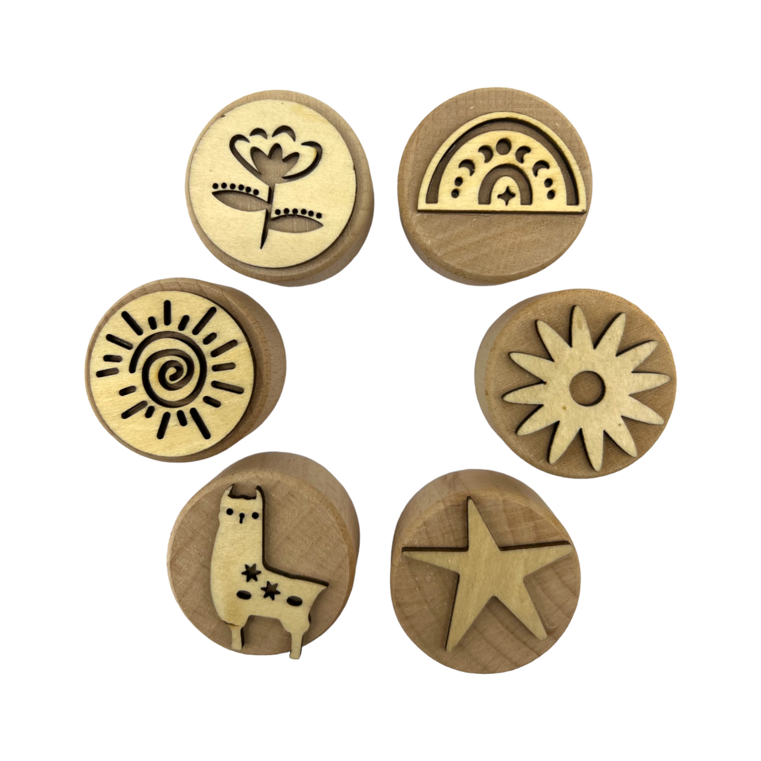 Wooden Playdough Stampers Set