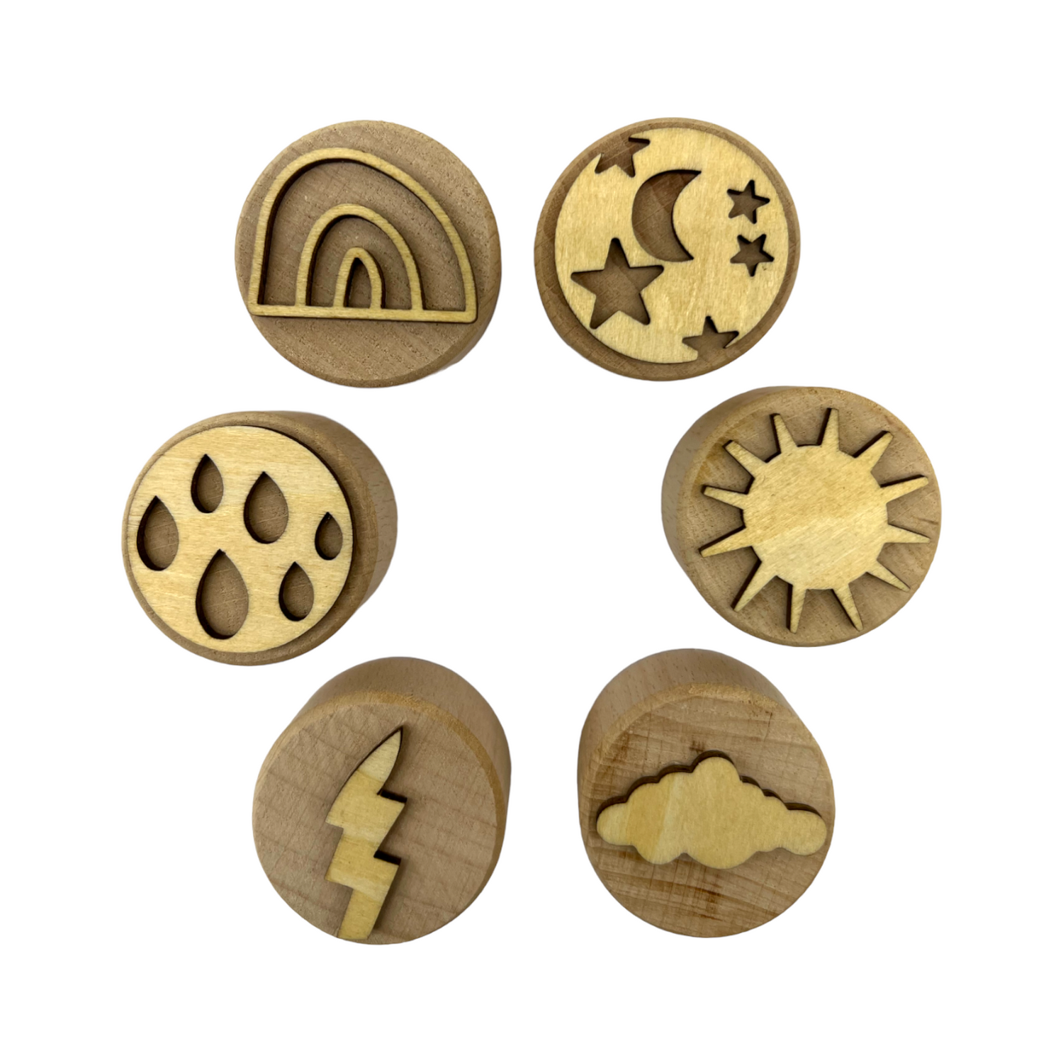 Wooden Playdough Stampers Set