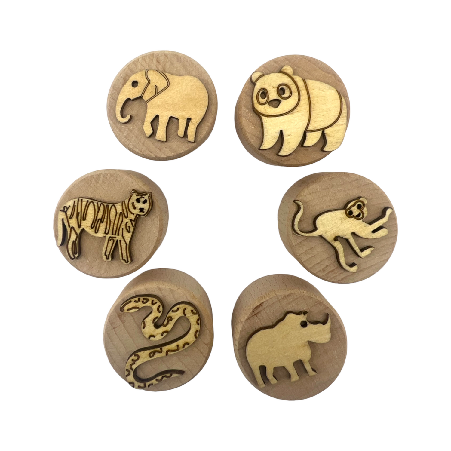 Wooden Playdough Stampers Set