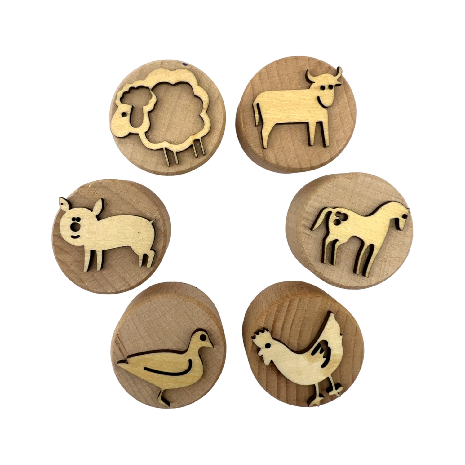Wooden Playdough Stampers Set