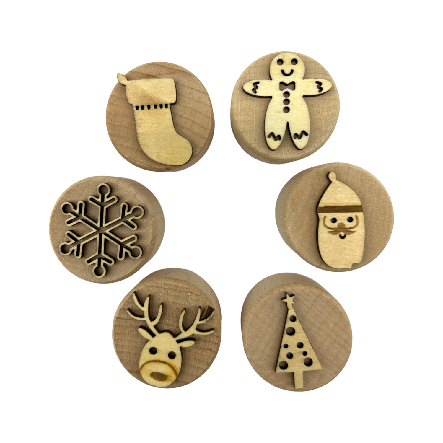 Wooden Playdough Stampers Set