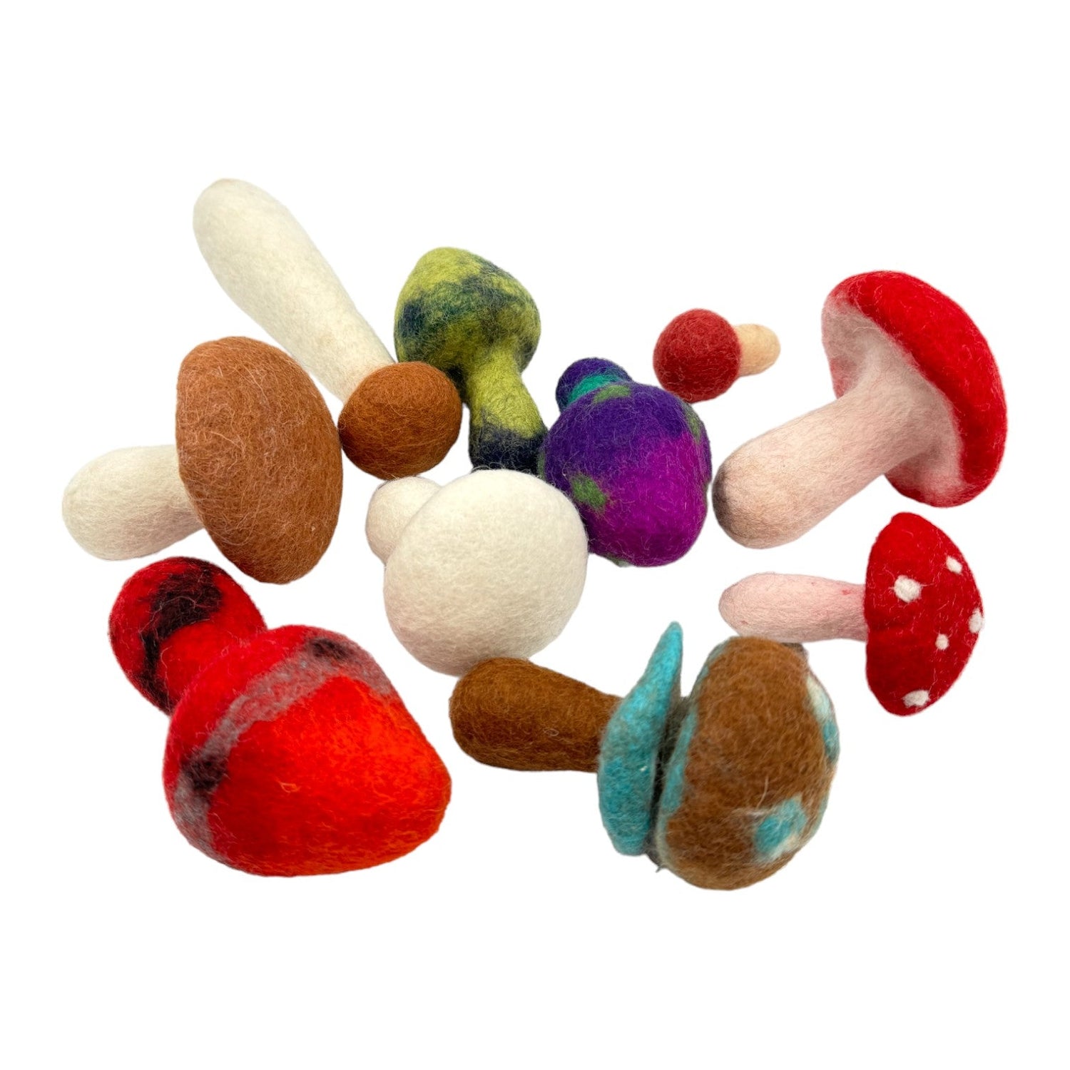 Handmade in Nepal 100% Wool Felt Foods Play Set for Pretend Cooking and Farmer's Market Play