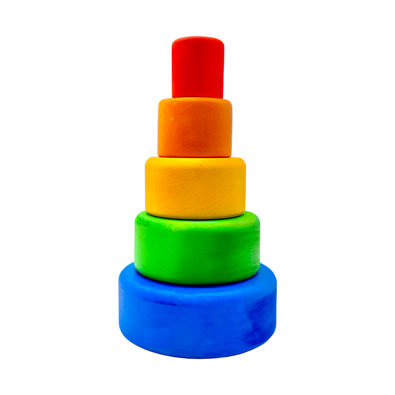 5-Piece Stained Wooden Stacking & Nesting Bowl Set – Blue Sunset