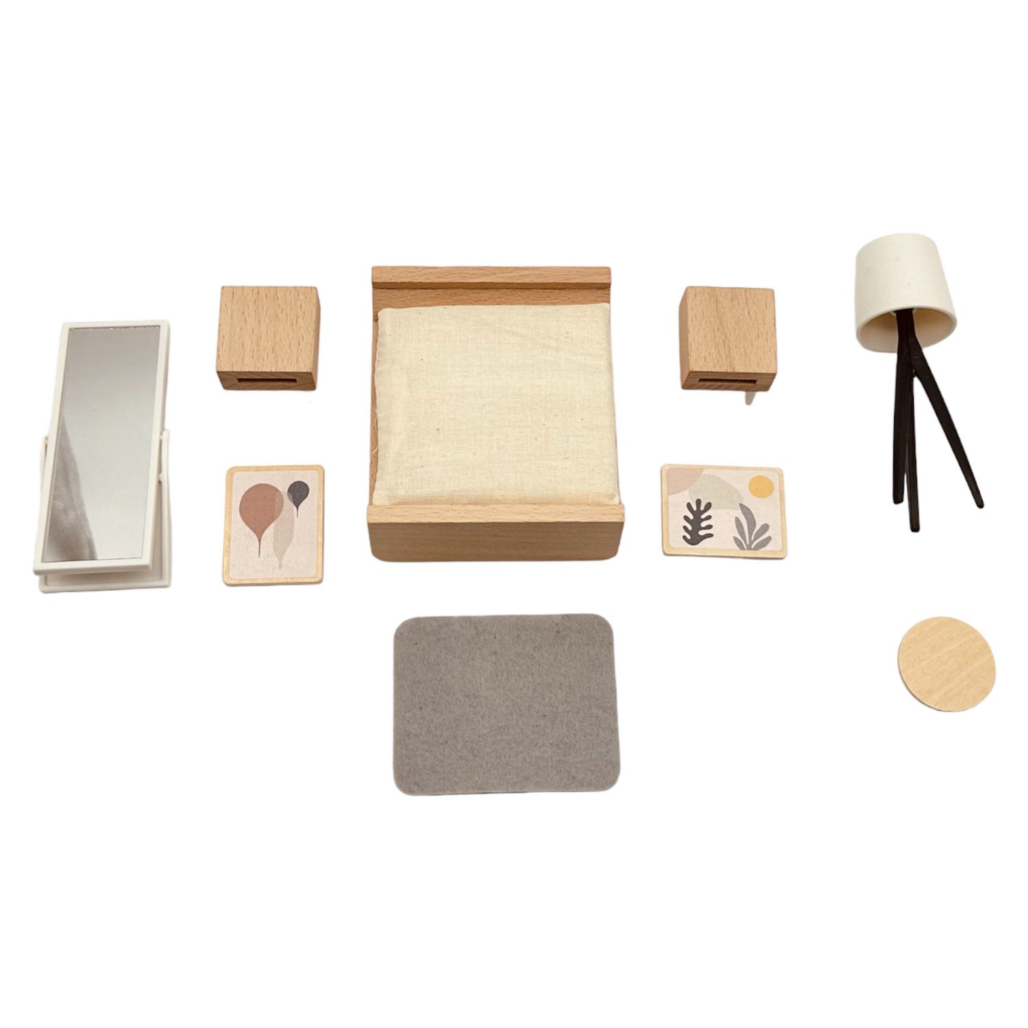 Wooden Dollhouse Furniture Toy Pretend Play Set