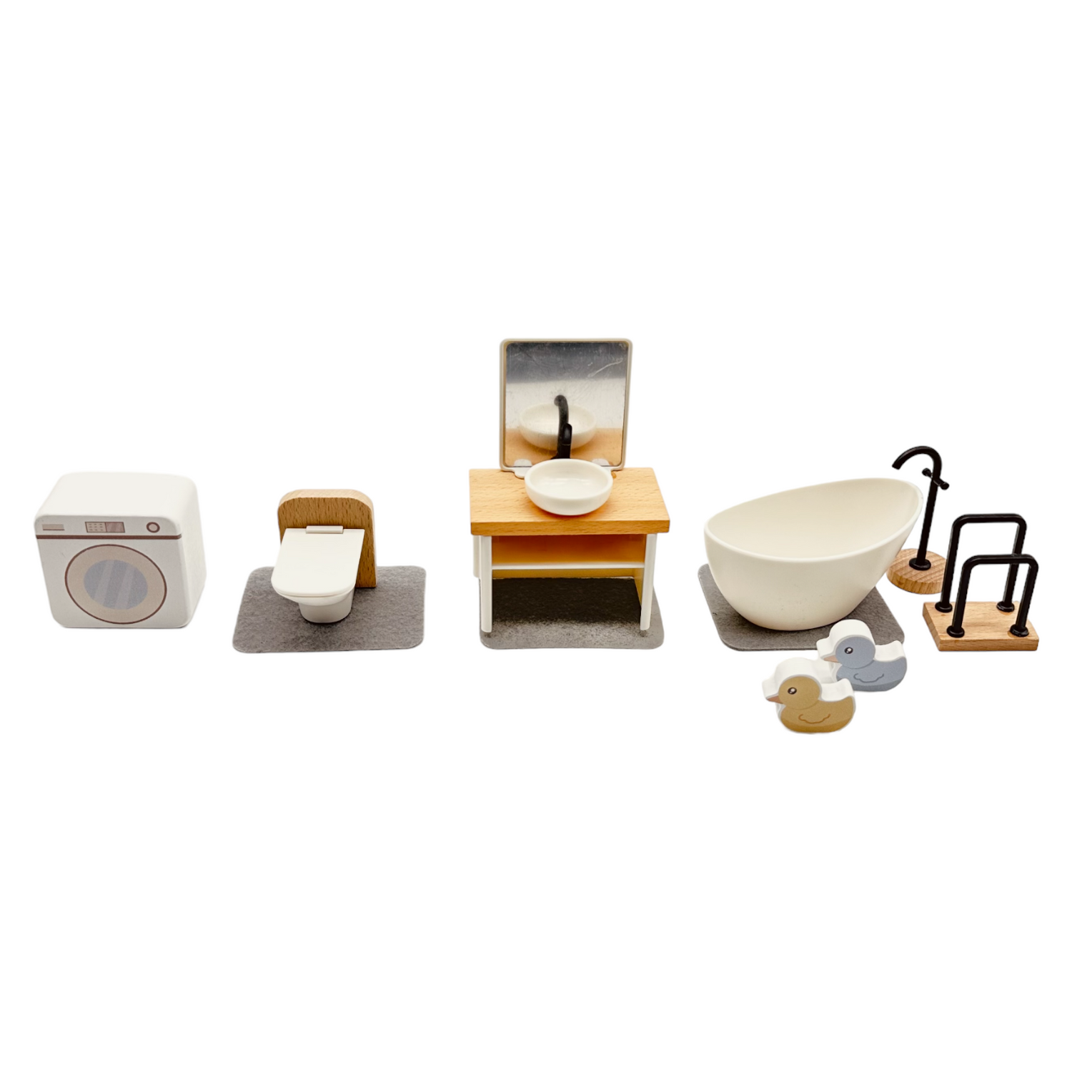 Wooden Dollhouse Furniture Toy Pretend Play Set