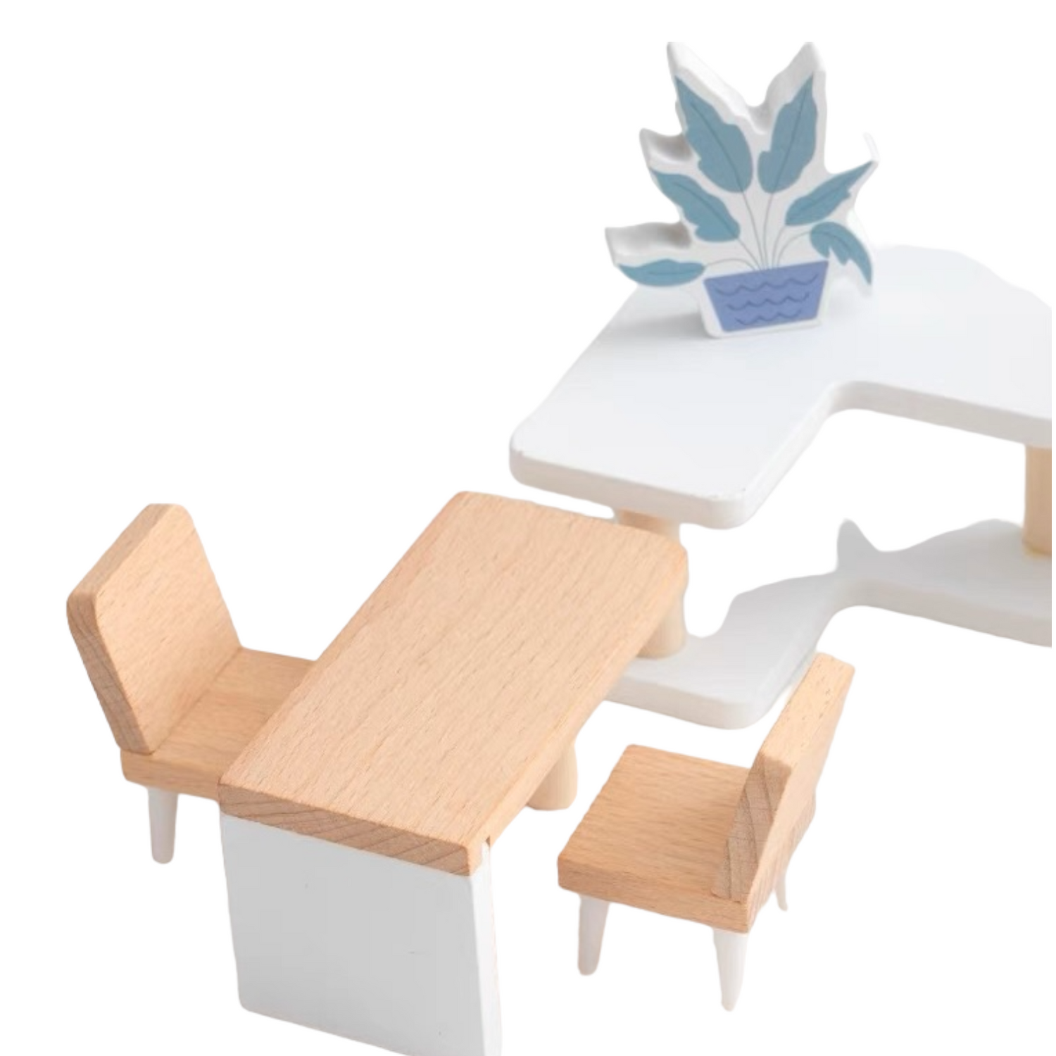 Wooden Dollhouse Furniture Toy Pretend Play Set