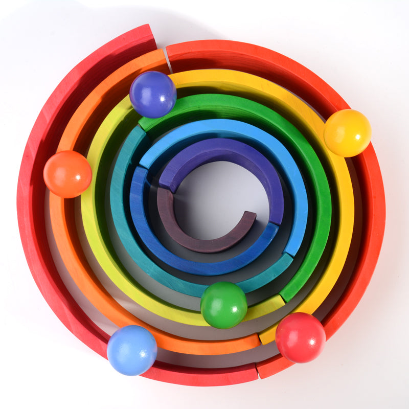 6-Piece Rainbow Wooden Balls – 1.8
