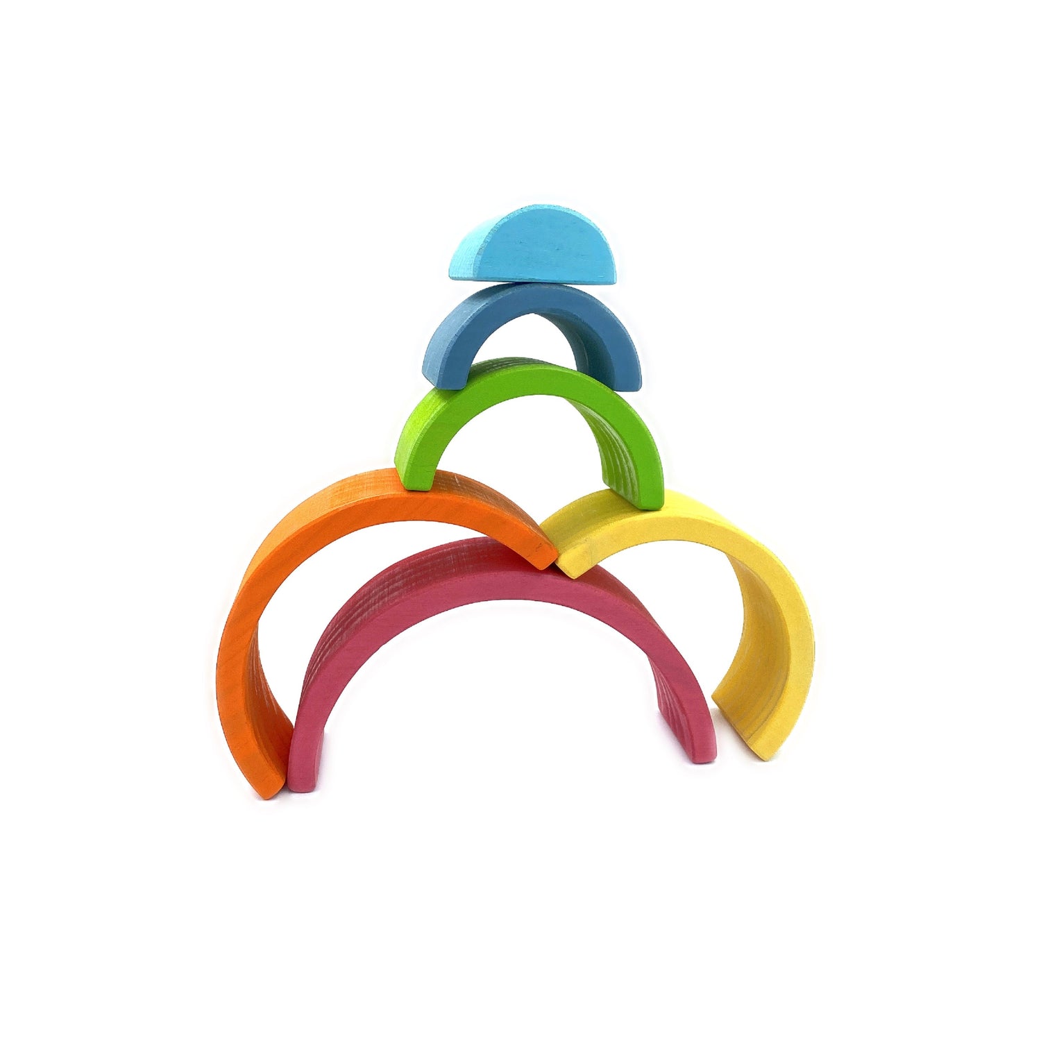 6 Pcs Small Rainbow Stacking Blocks – Pastel / Macaron Colors