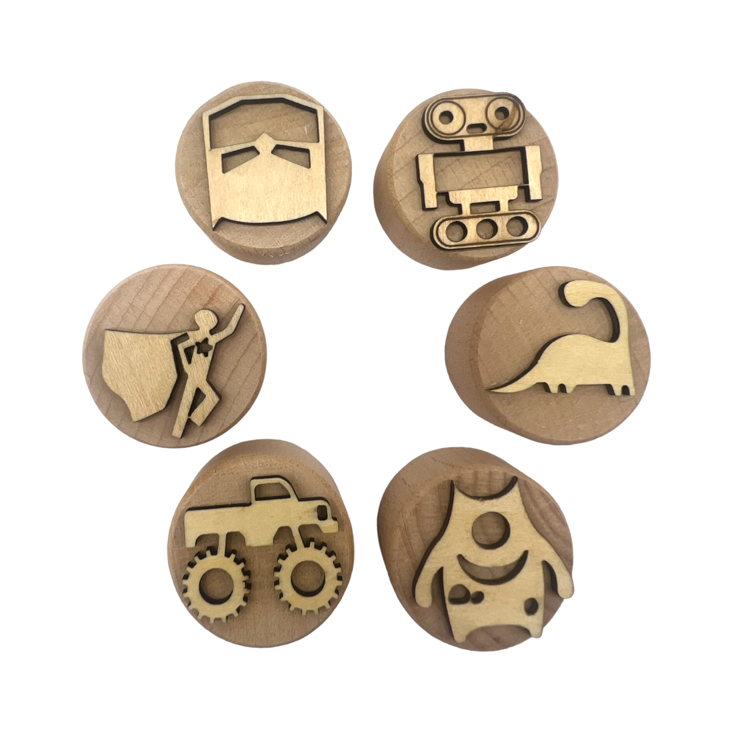 Wooden Playdough Stampers Set