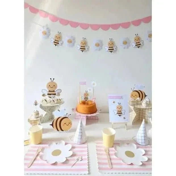 Bee Table Totems – Set of 3 Decorative Stands (18 cm) - Waydiy