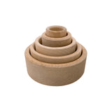 5 Pcs Natural Wooden Stacking & Nesting Cup Bowl Set