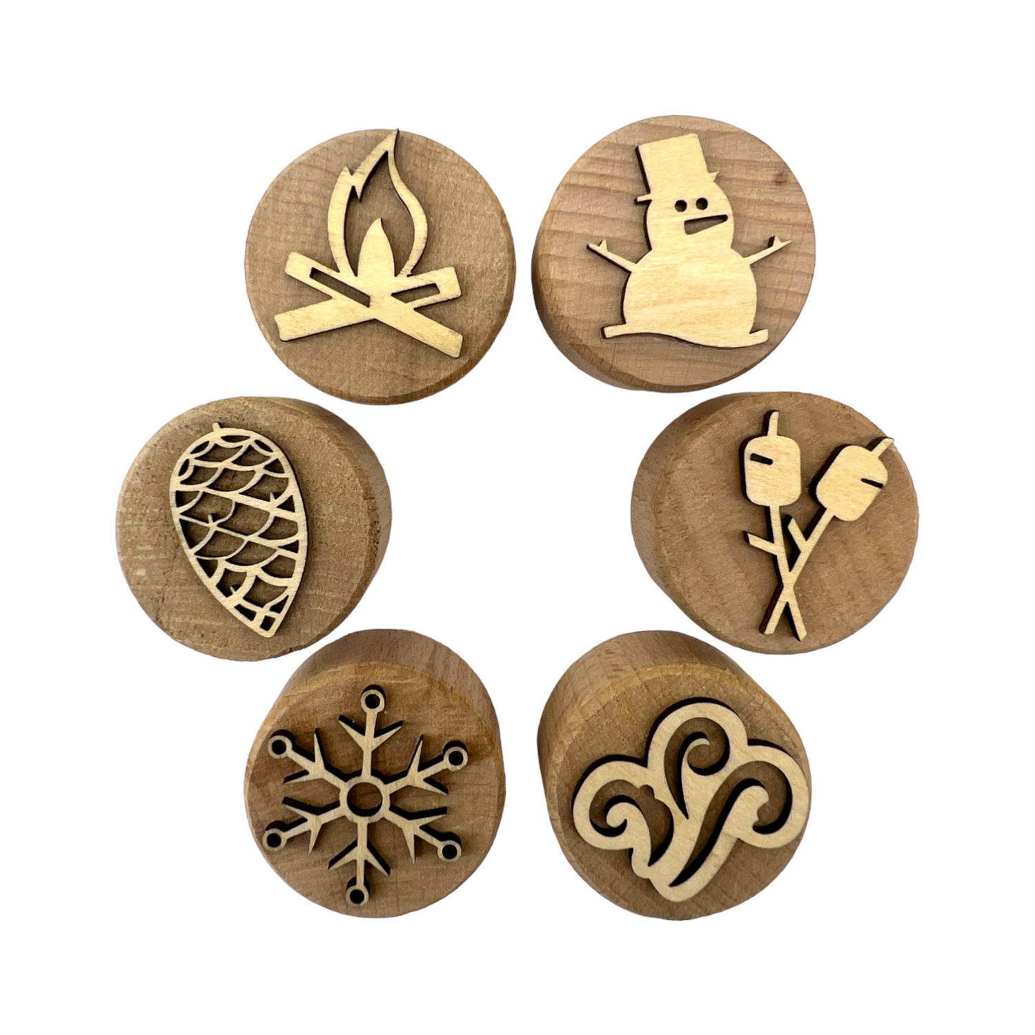 Wooden Playdough Stampers Set