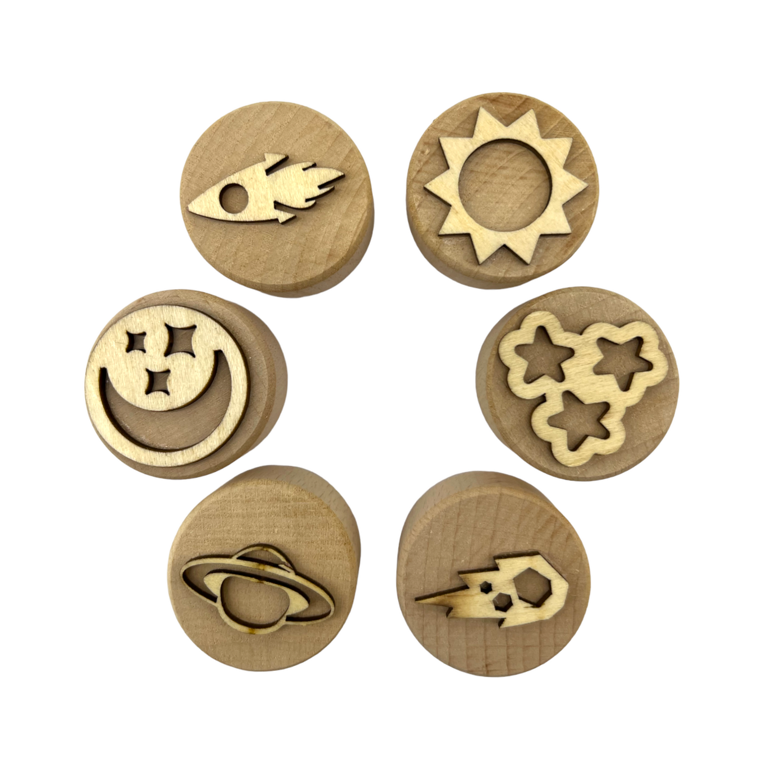 Wooden Playdough Stampers Set