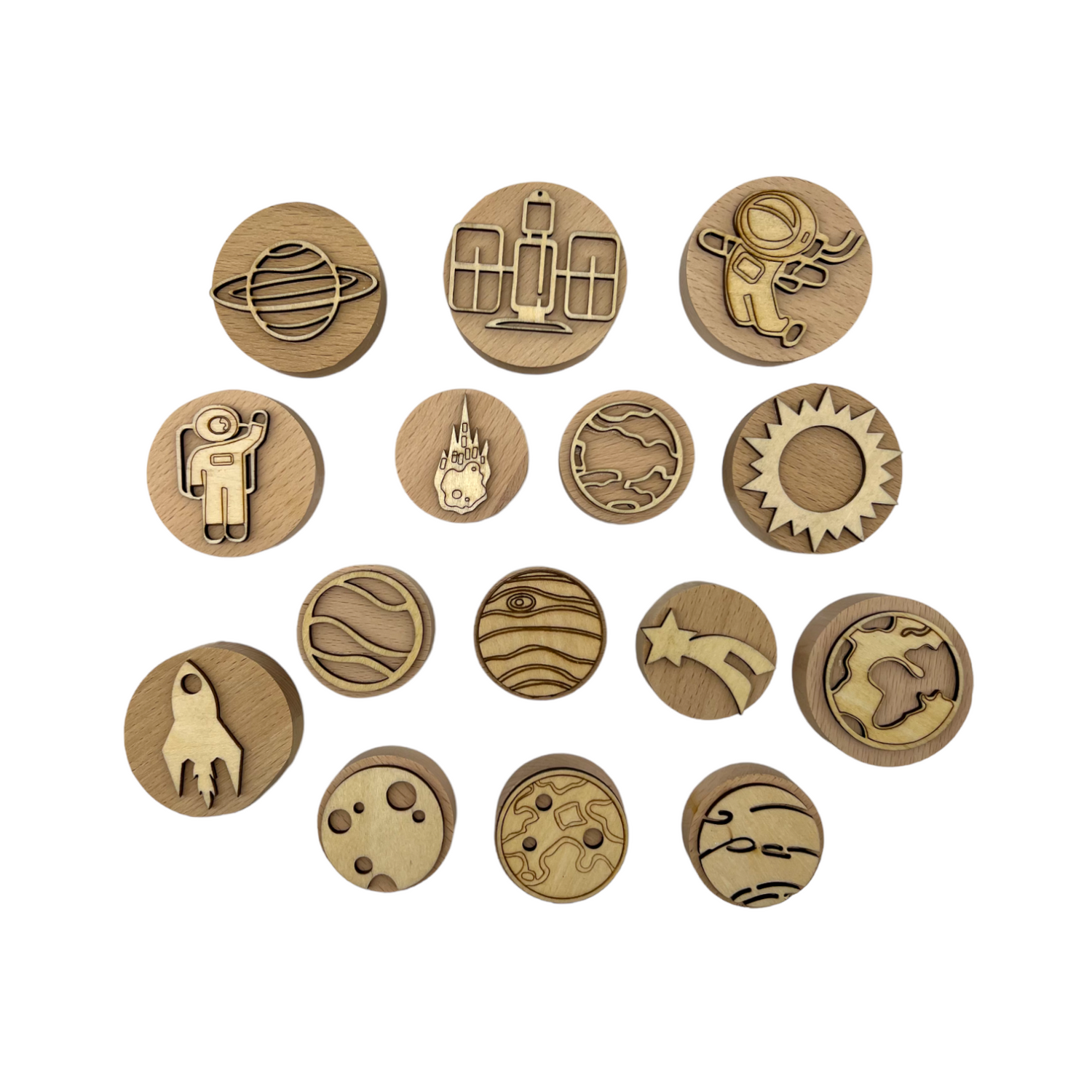 Wooden Playdough Stampers Set