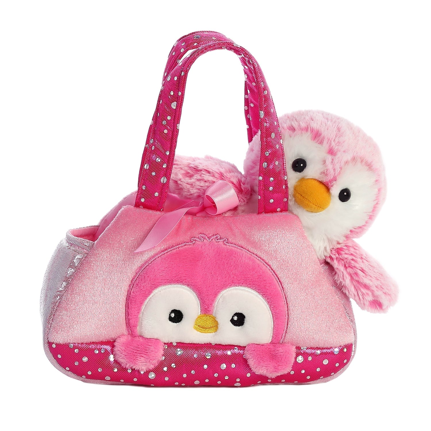 Fancy Pals PomPom Penguin Pink Plush Toy, 7 in