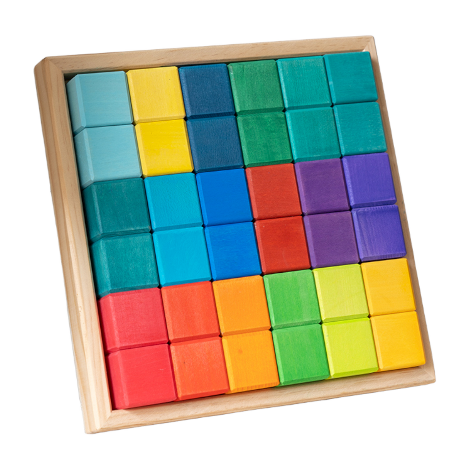 36 Pcs Stained Rainbow Mosaic Building Blocks – Primary Colors