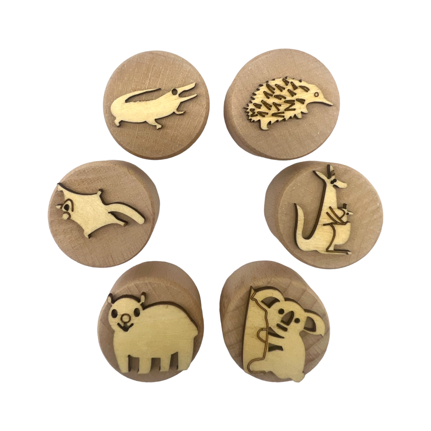 Wooden Playdough Stampers Set