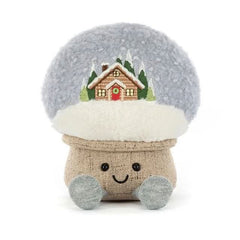 Plush Snow Globe Toy – Soft Winter Cuddly Friend, 7.9 in - Waydiy