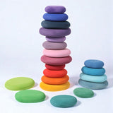 20-Piece Stained Wooden Stacking Pebbles Set