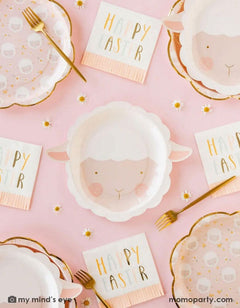 Scattered Lamb Paper Plates – 10" Party Set of 8 - Waydiy
