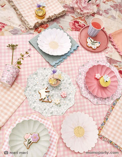 Ditsy Floral Paper Side Plates – 8.5" Party Set of 12 (4 Colors) - Waydiy