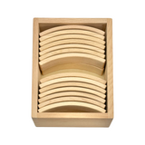28-Piece Mini Curved Natural Wooden Building Block Set with Storage Tray