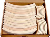 42-Piece Combination Set – 12 Large & 30 Mini Curved Natural Wooden Building Blocks