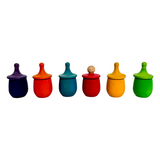 Set of 6 Stained Little Things Wooden Treasure Boxes – Primary Rainbow Colors