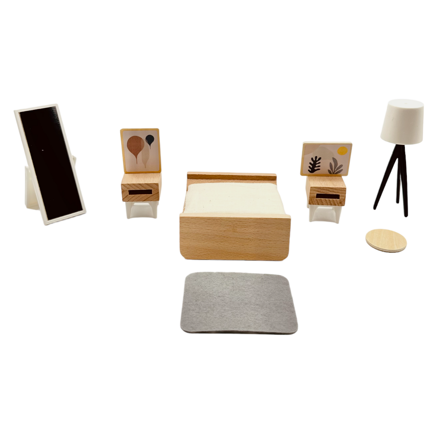 Wooden Dollhouse Furniture Toy Pretend Play Set