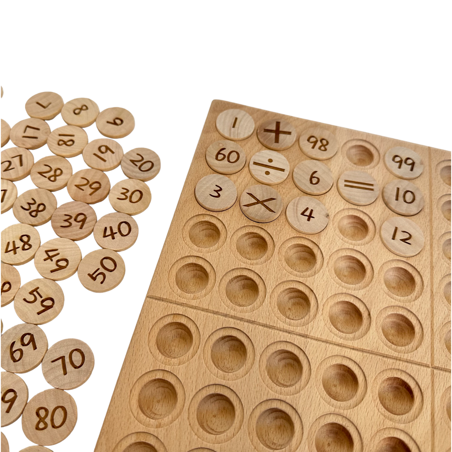 Hundred Frame Coin Pockets Set with Counting and Alphabet Coins