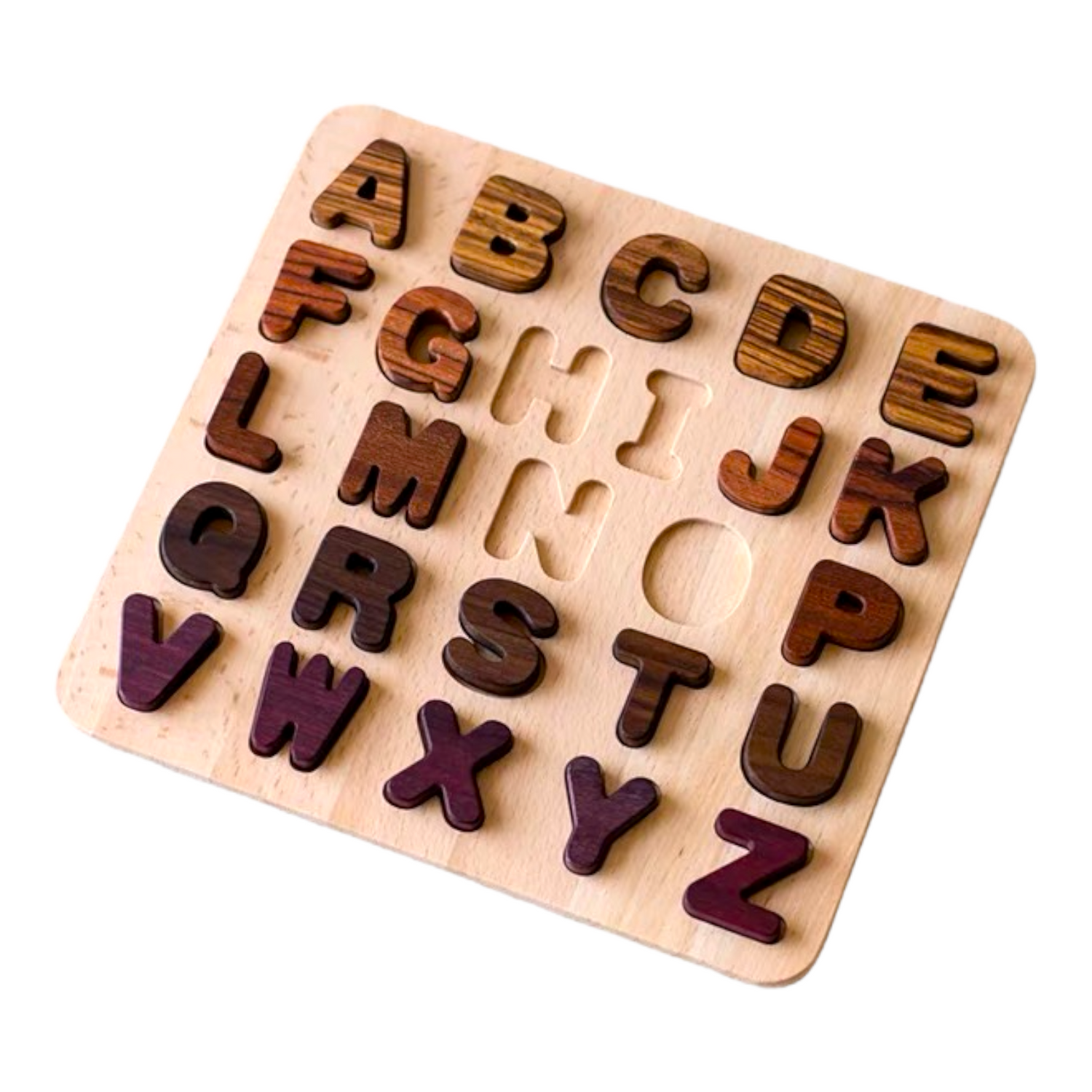 Natural Wooden Alphabet & Numbers Puzzle – Uppercase, Lowercase & Math Options