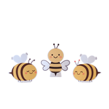 Bee Table Totems – Set of 3 Decorative Stands (18 cm) - Waydiy