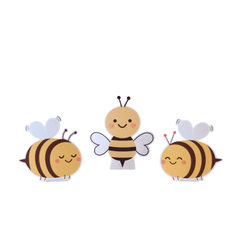 Bee Table Totems – Set of 3 Decorative Stands (18 cm) - Waydiy