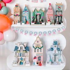 Holiday Village House – Pink Patisserie Christmas Decoration, 17.75 in - Waydiy