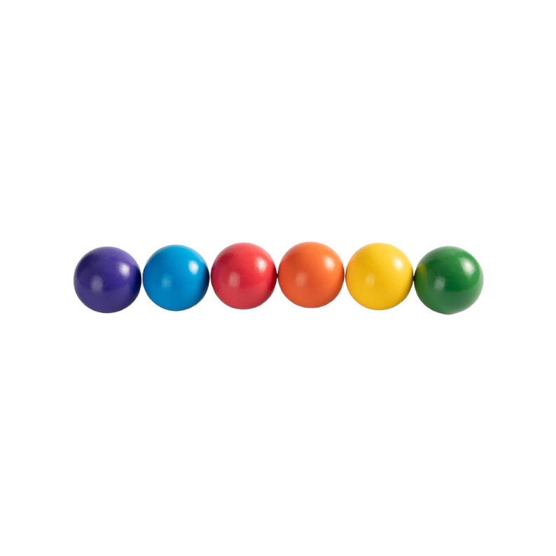 6-Piece Rainbow Wooden Balls – 1.8
