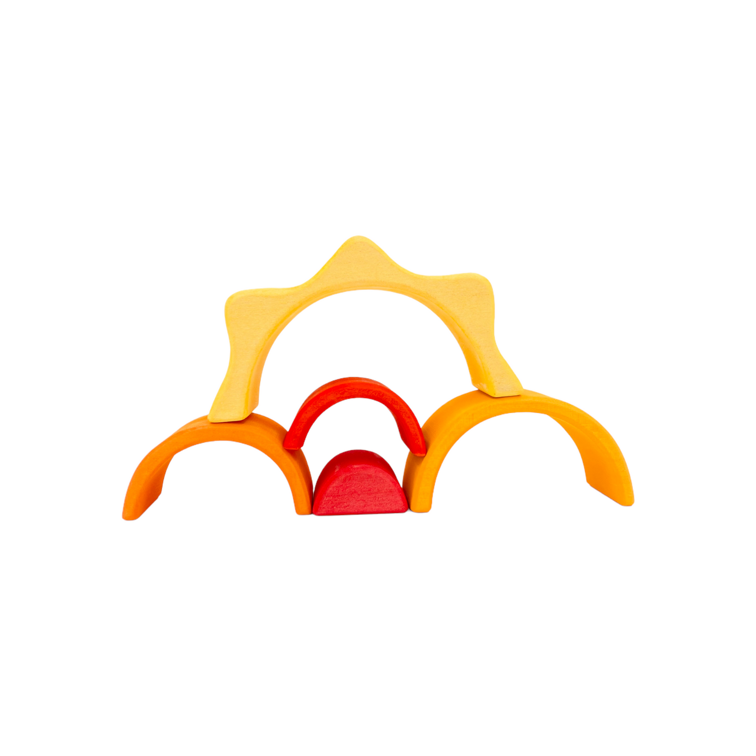 5-Piece Stained Mini Wooden Sun Rainbow Stacker
