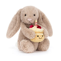 Bunny Plush Toy with Birthday Cake – 31 cm - Waydiy