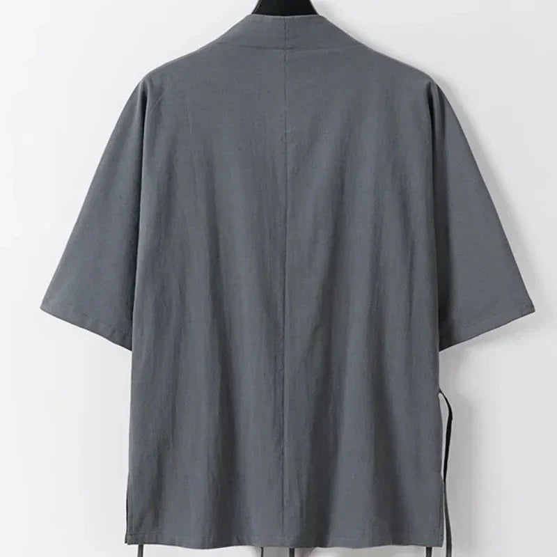 Japanese-themed Minimal Plain Men’s Kimono Jacket