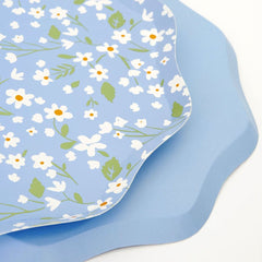 Ditsy Floral Paper Side Plates – 8.5" Party Set of 12 (4 Colors) - Waydiy